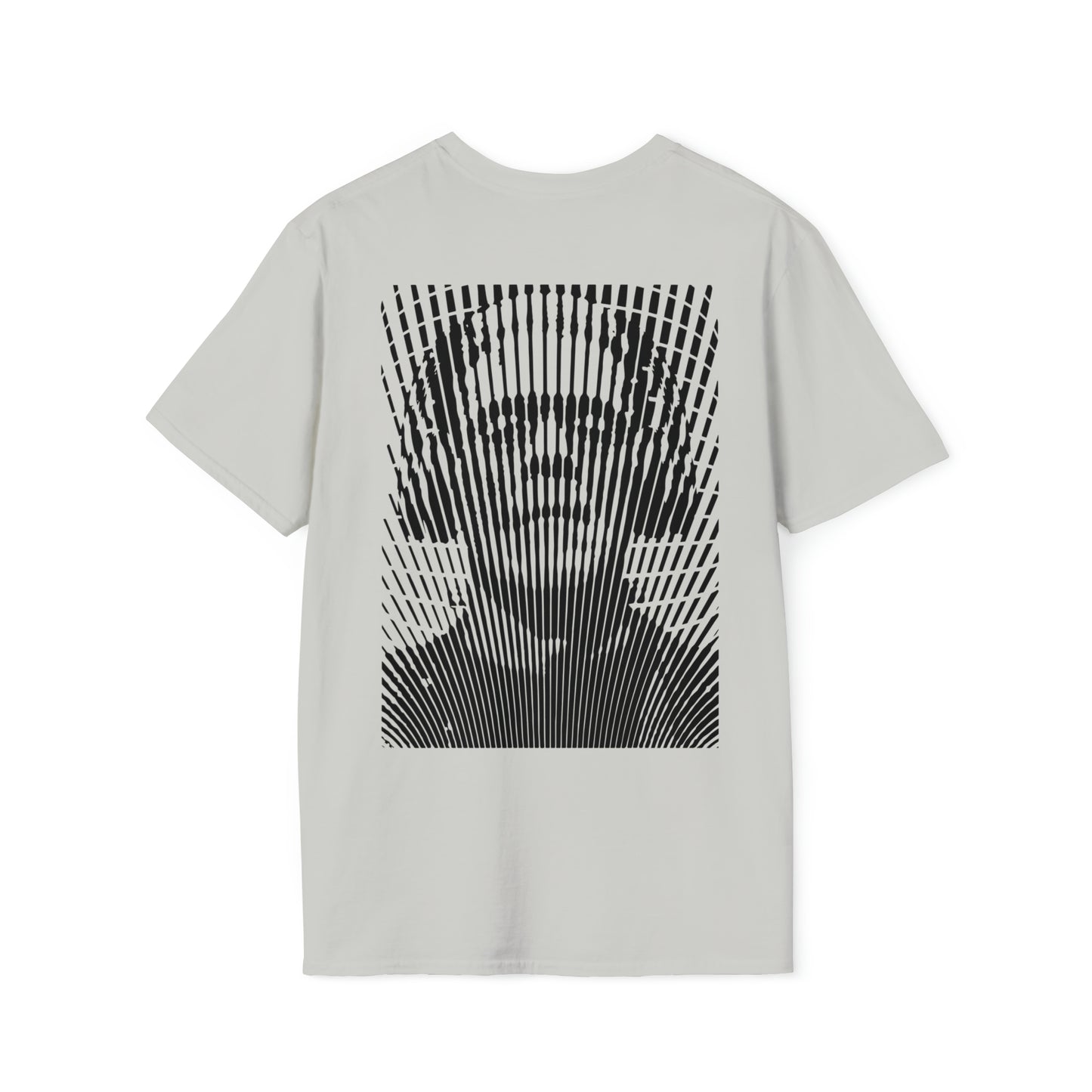 100% Cotton T shirt  . Custom t shirt design of Frankenstein with headphones. Back side image.  grey color tee shirt.