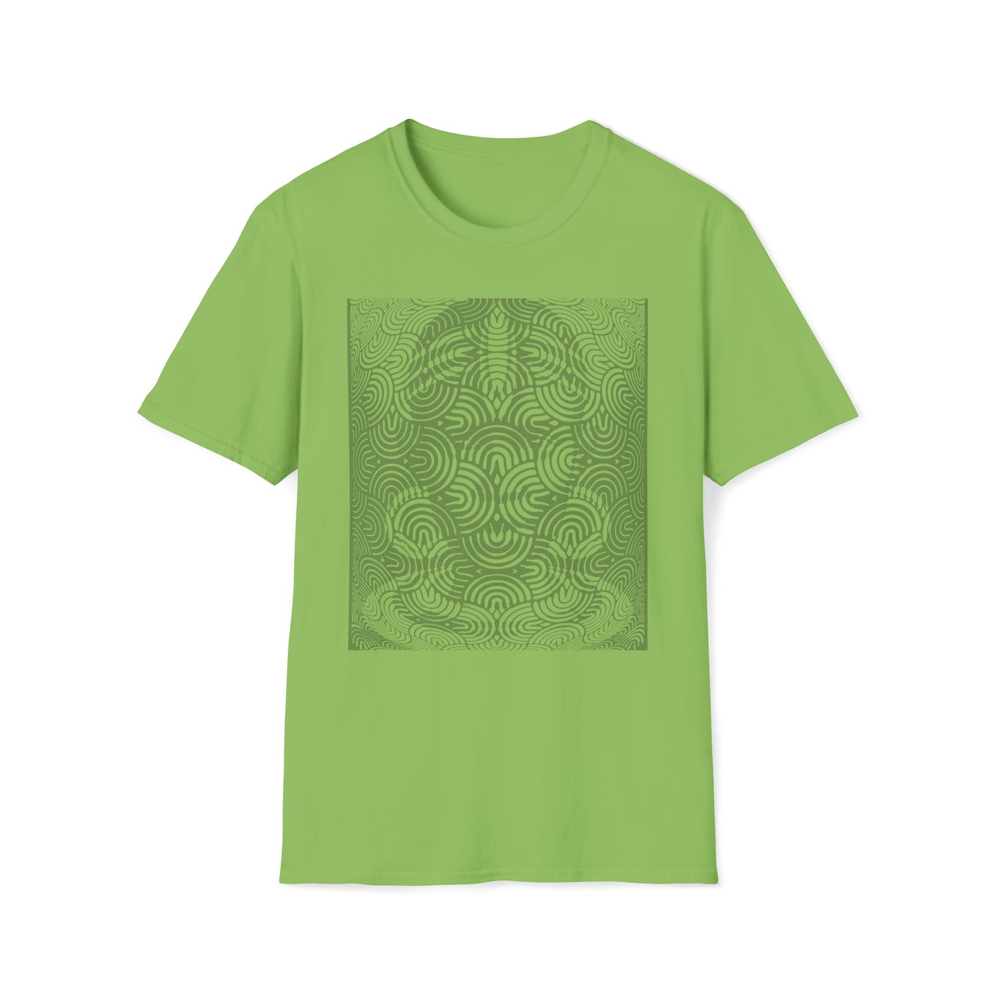 100% Cotton T-shirt featuring a stunning design of an African Goddess, Front side image. Green color tee shirt.