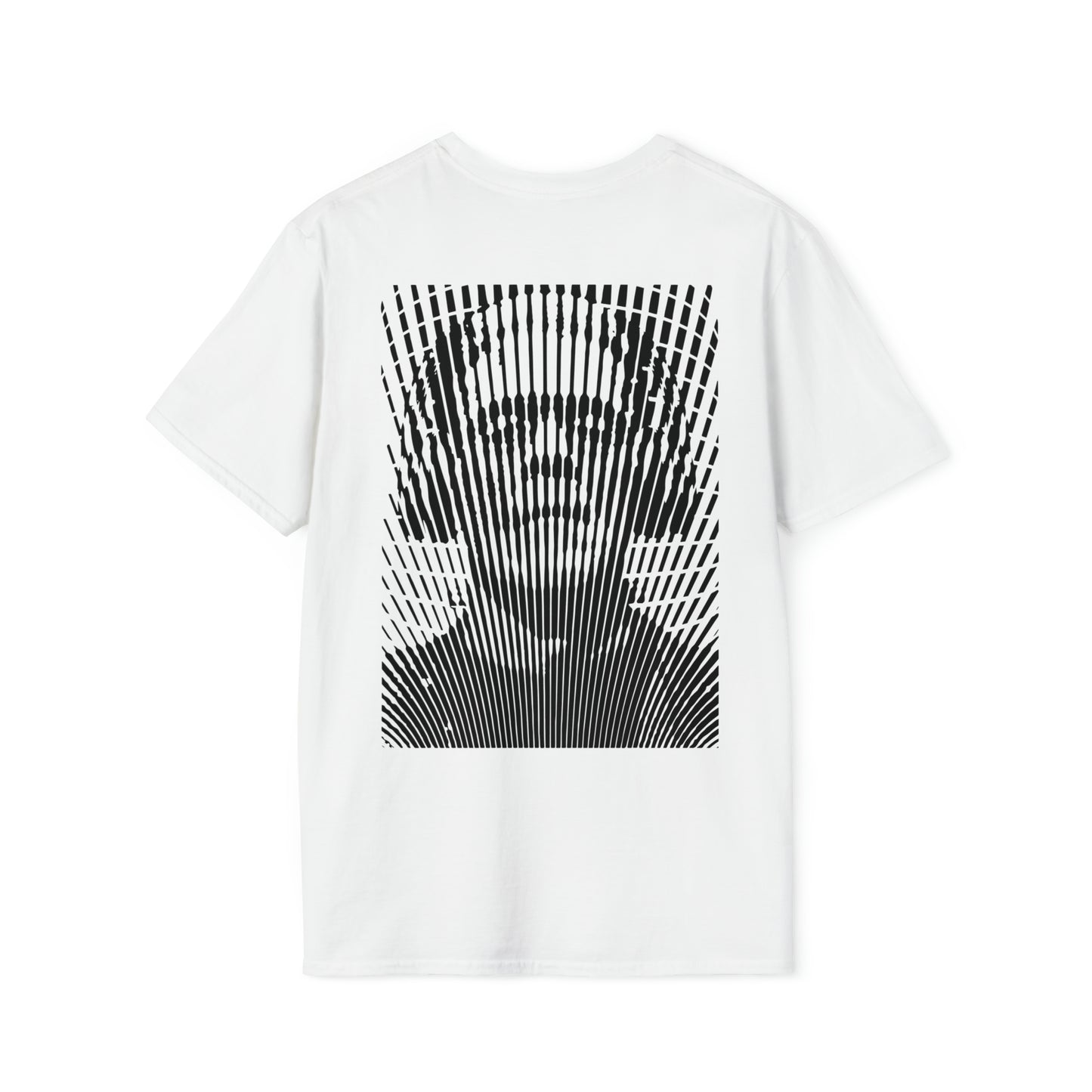 100% Cotton T shirt  . Custom t shirt design of Frankenstein with headphones. Back side image. White color tee shirt.